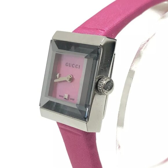 GUCCI Pink Shell Quartz Wristwatch Watch Wristwatch SS Silver/pink - Picture 2 of 12